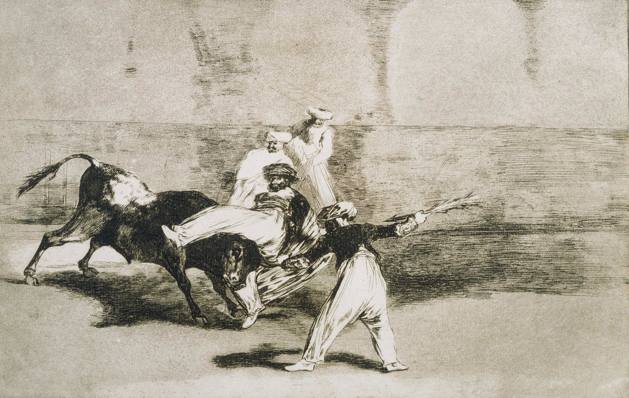 Härän sieppaama mauri ... La Tauromaquiasta tekijältä Francisco de Goya