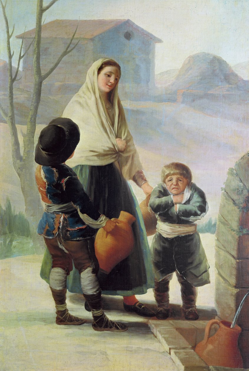 Nainen ja kaksi lasta suihkulähteellä, 1786-7 tekijältä Francisco de Goya