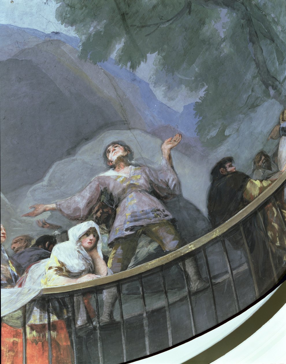 Ekstaattinen todistaja, yksityiskohta Pyhän Anthony Padovalaisen ihmeestä, kupolista, 1798 tekijältä Francisco de Goya