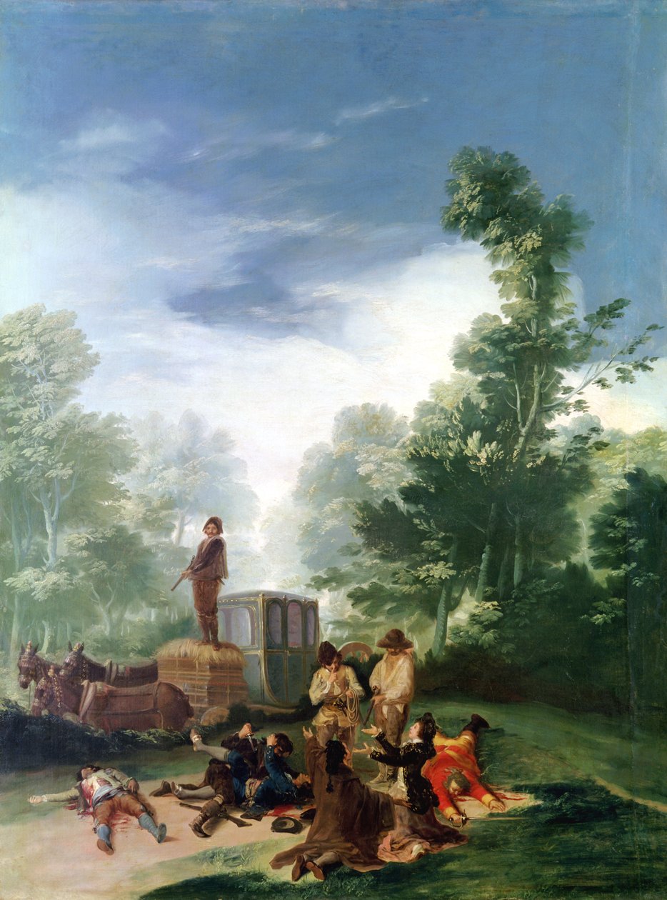 Hyökkäys vaunua vastaan, 1787 tekijältä Francisco de Goya