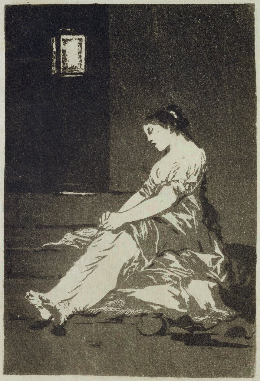 Koska hän oli herkkä, levy 32 "Los Caprichos", 1799 (akvatinta) tekijältä Francisco de Goya