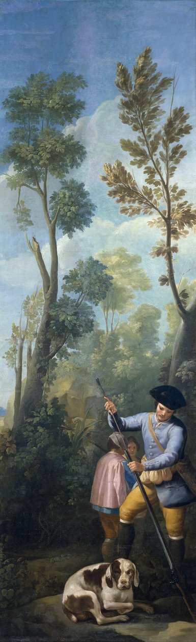 Cazador cargando su escopeta tekijältä Francisco de Goya