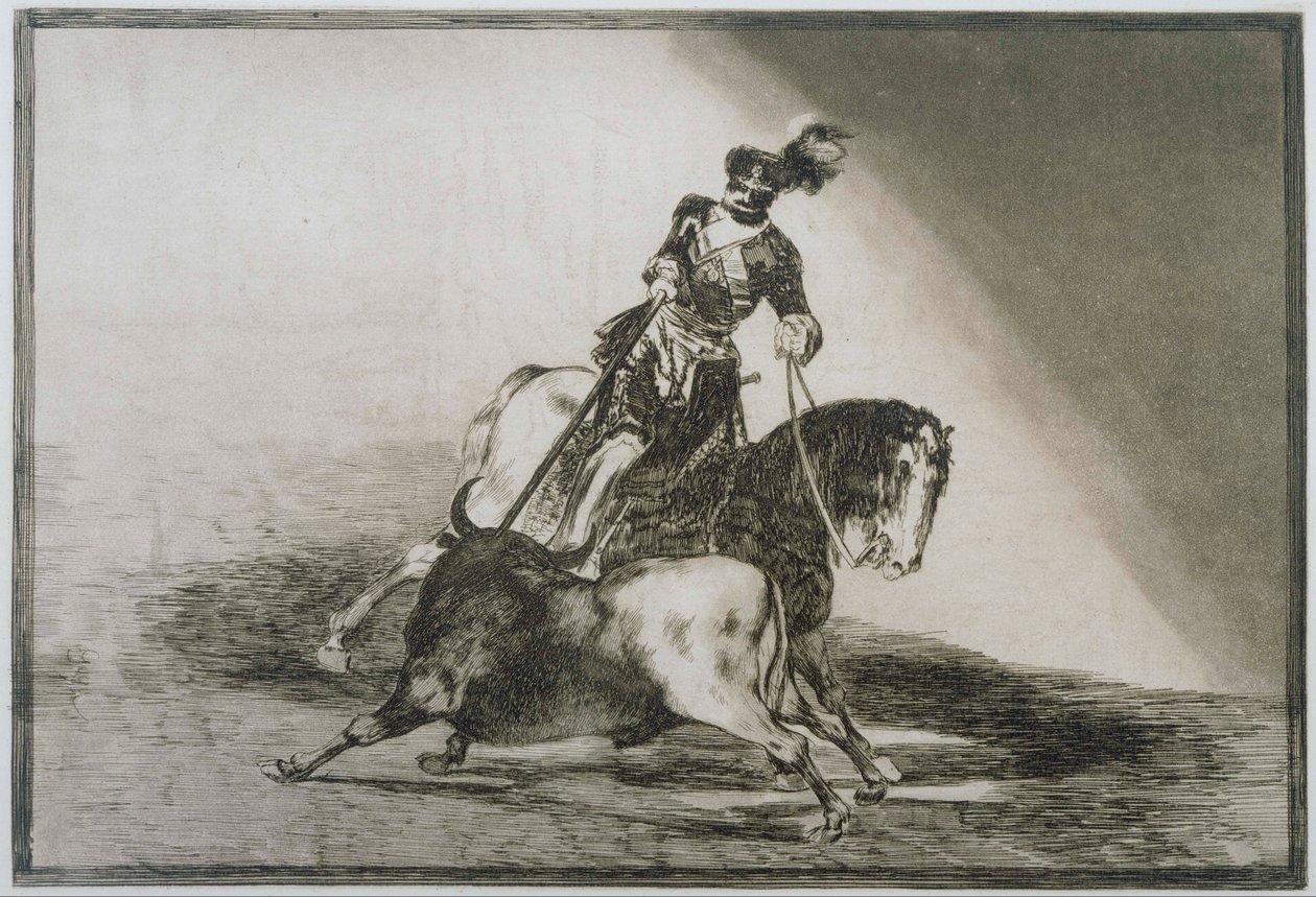 Kaarle V Heittää härkää tekijältä Francisco de Goya