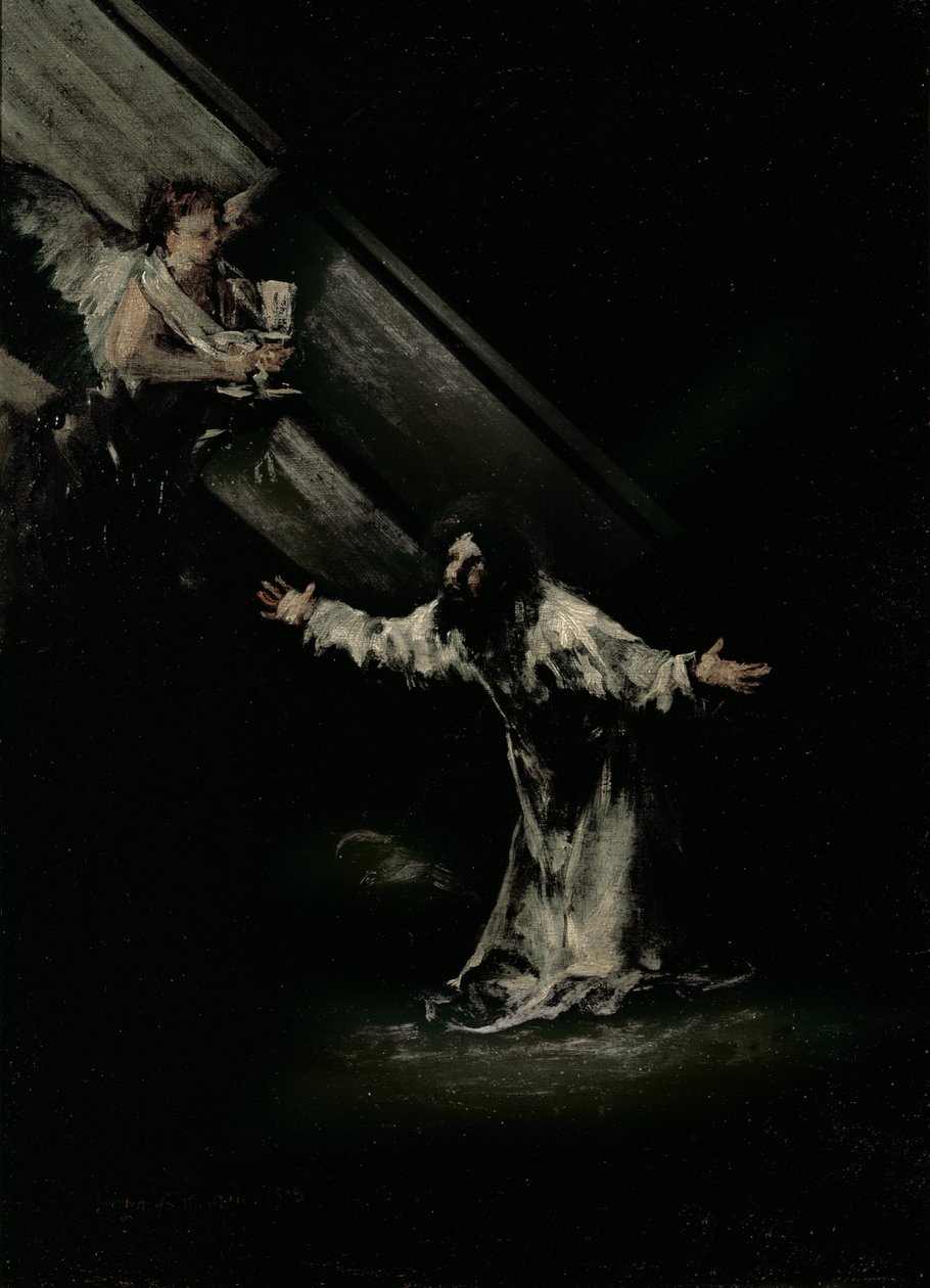 Kristus Öljymäellä, 1819 (öljy puulle) tekijältä Francisco de Goya