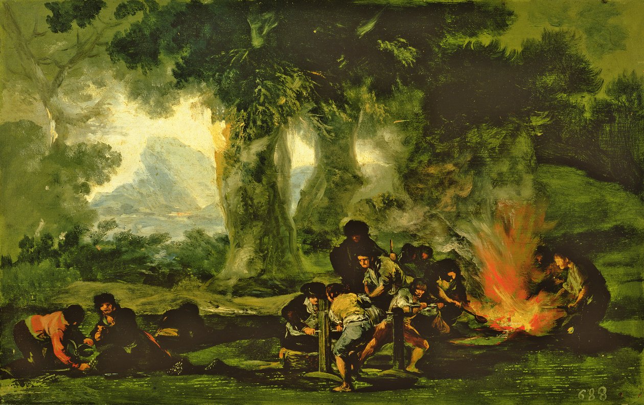 Clandestine Bullet Production, 1812-13 tekijältä Francisco de Goya
