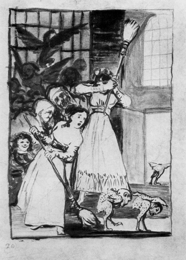 Dibujo preparatorio 1 Capricho tekijältä Francisco de Goya