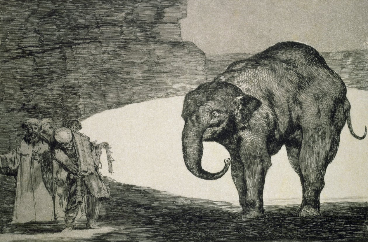 Folly of Beasts, Follies-sarjasta tai Muut lait ihmisille, n. 1815-24 (etsaus ja akvatinta japanilaiselle paperille) tekijältä Francisco de Goya