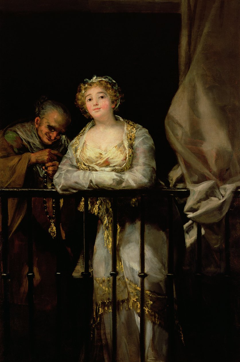 Maja ja Celestina parvekkeella, 1805-12 tekijältä Francisco de Goya