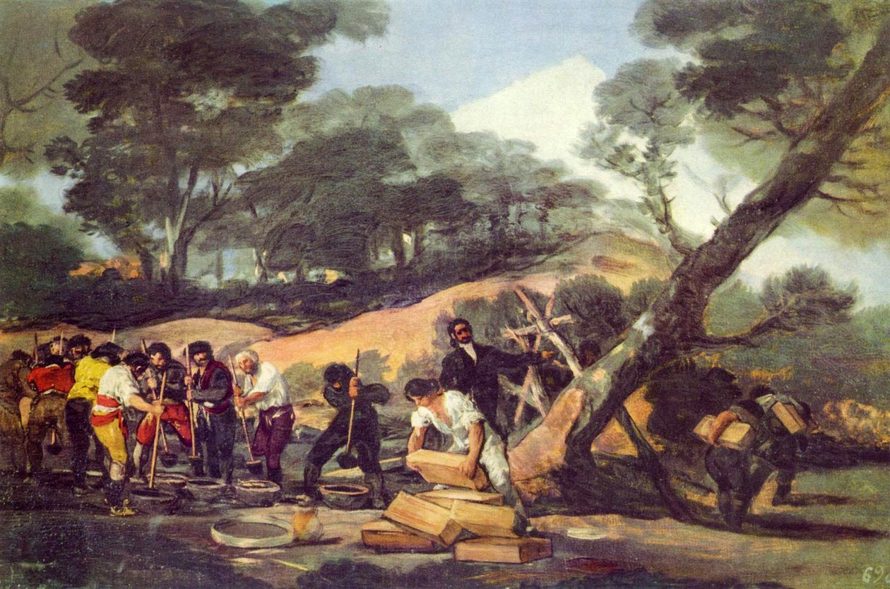 Pulverherstellung in der Sierra de Tardienta tekijältä Francisco de Goya