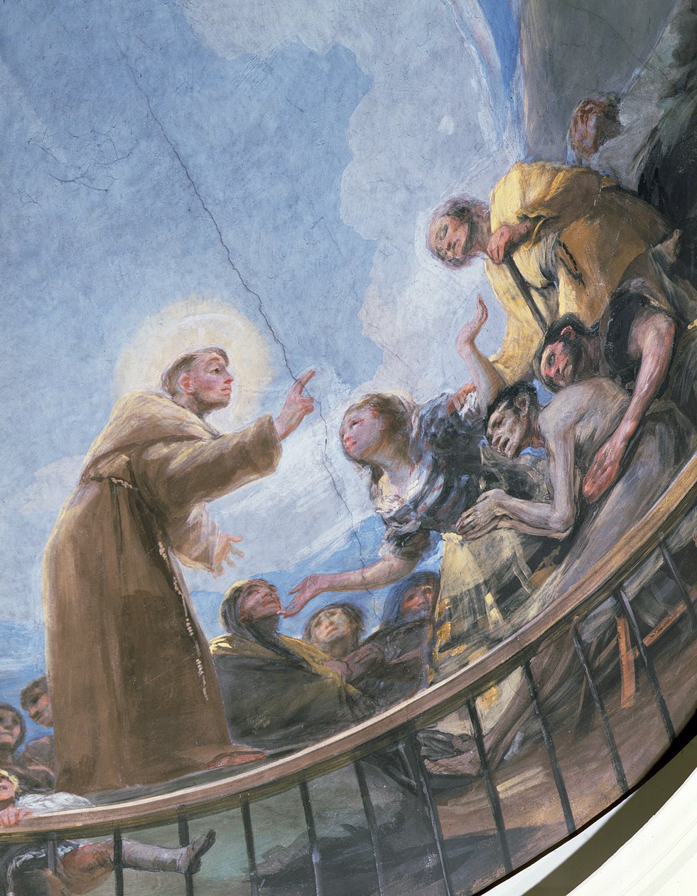 St. Anthony Preaching, yksityiskohta Pyhän Antonius Padovalaisen ihmeestä, kupolista, 1798 tekijältä Francisco de Goya