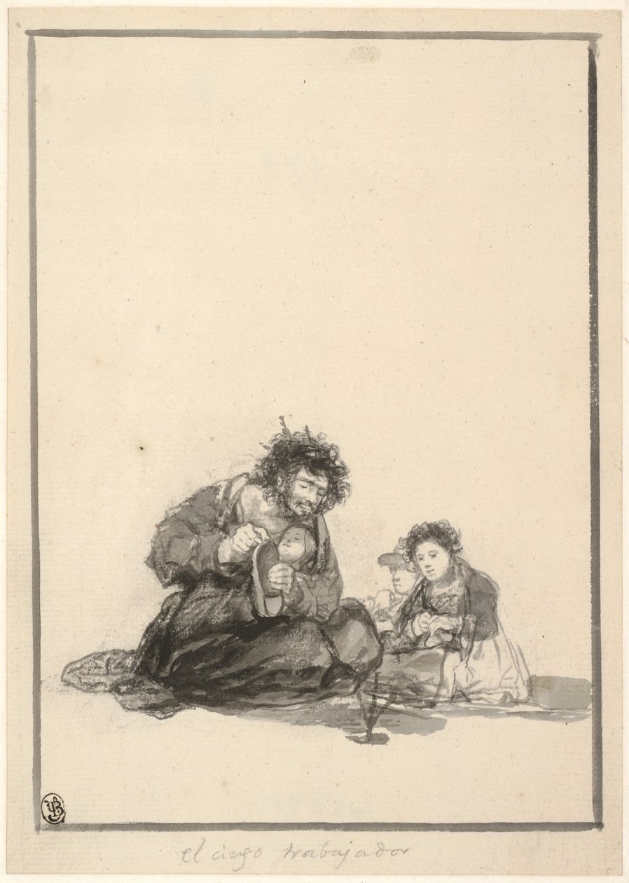 Sokea työntekijä, c. 1815-1820 tekijältä Francisco de Goya