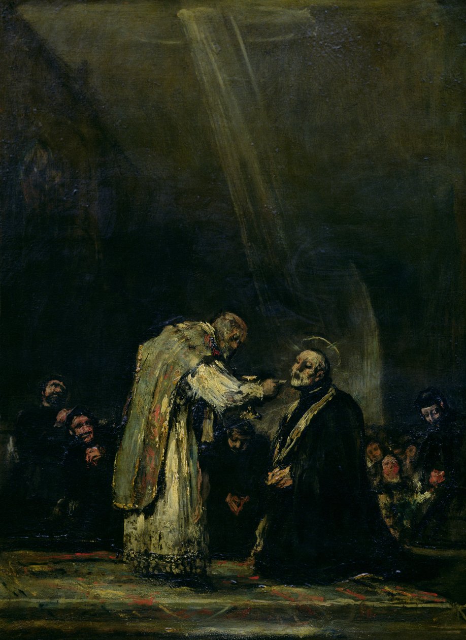 Pyhän Joseph Calasanzin (1556-1648) viimeinen ehtoollinen n. 1819 tekijältä Francisco de Goya