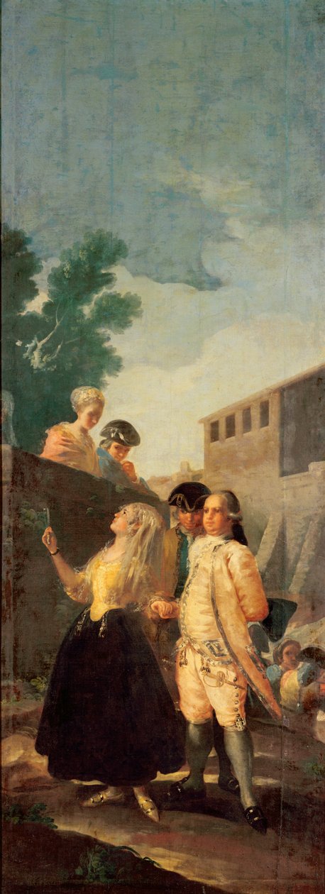 Sotilas ja nuori nainen, 1778-79 tekijältä Francisco de Goya