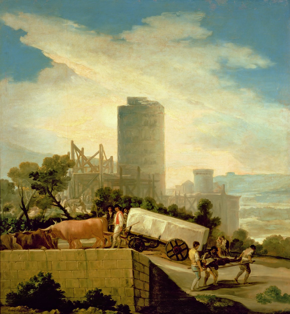 Kivipalkan kuljettaminen, 1786-87 tekijältä Francisco de Goya