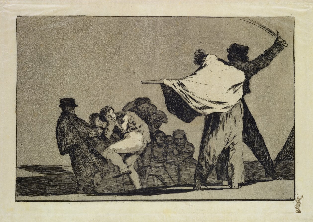 Tunnettu Folly, Follies-sarjasta, n. 1815-24 (etsaus ja akvatinta japanilaiselle paperille) tekijältä Francisco de Goya