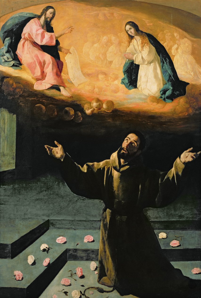 Pyhä Franciscus Assisilainen eli Ruusujen ihme, 1630 tekijältä Francisco de Zurbaran