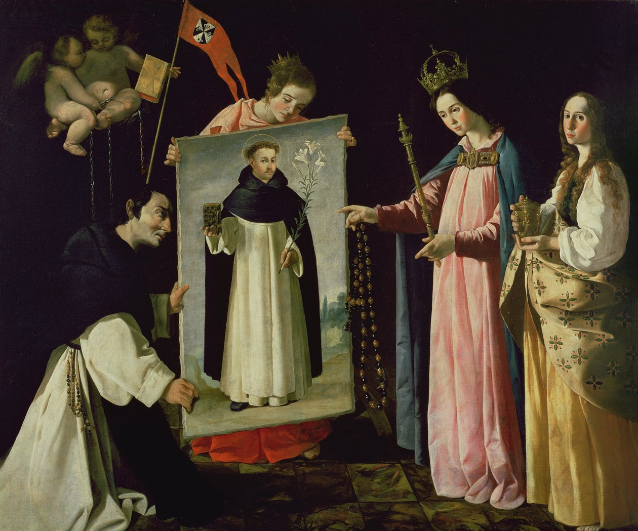 Neitsyen ilmestys Sorianon munkille tekijältä Francisco de Zurbaran