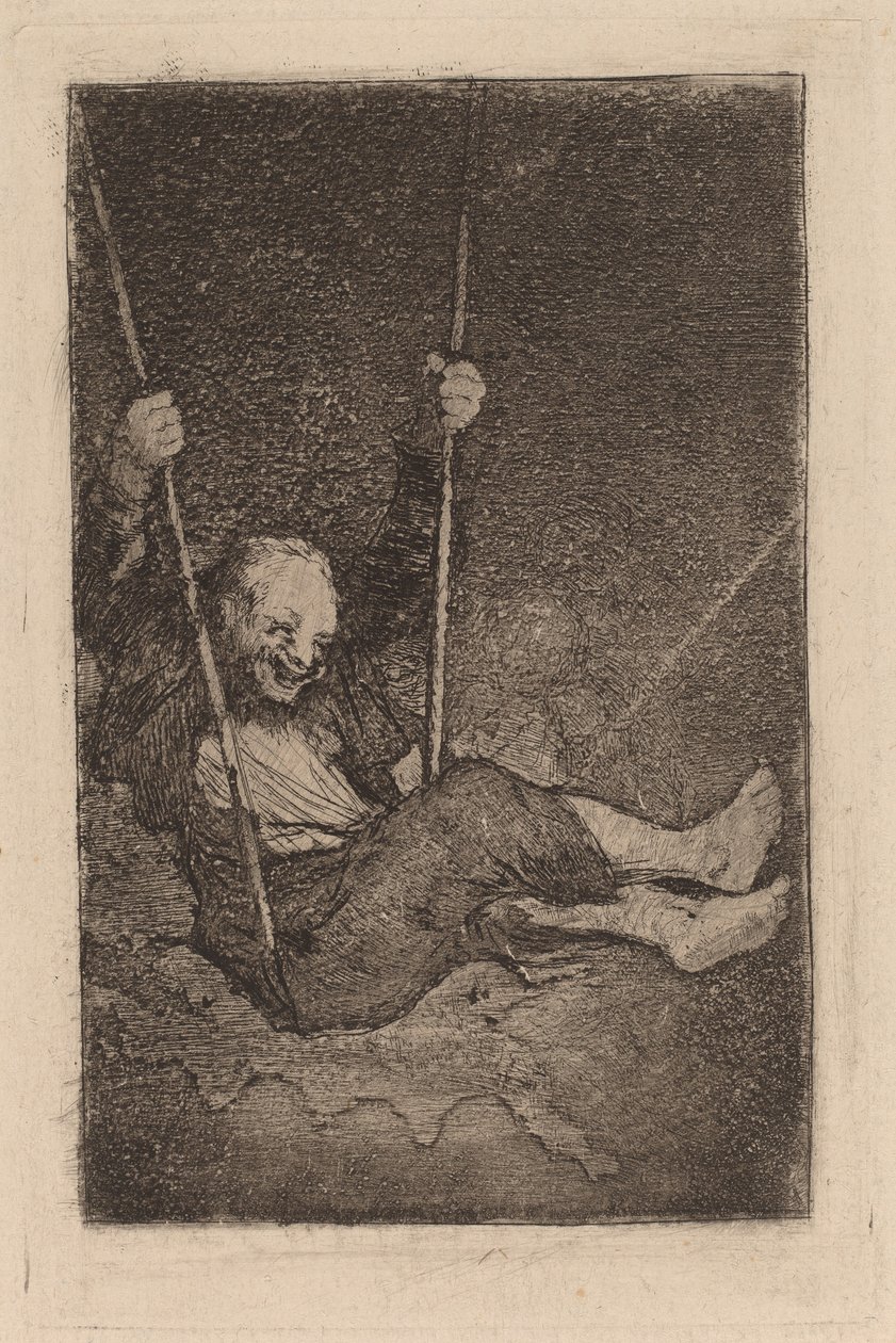 Vanha mies keinulla tekijältä Francisco de Goya
