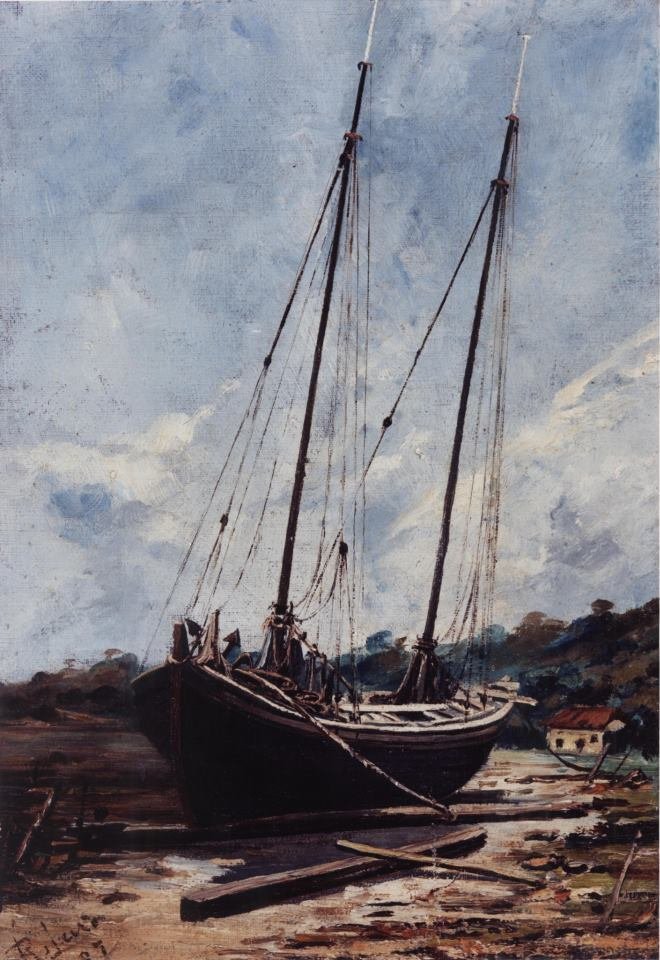 Merimaisema veneellä tekijältä Francisco Joaquim Gomes Ribeiro