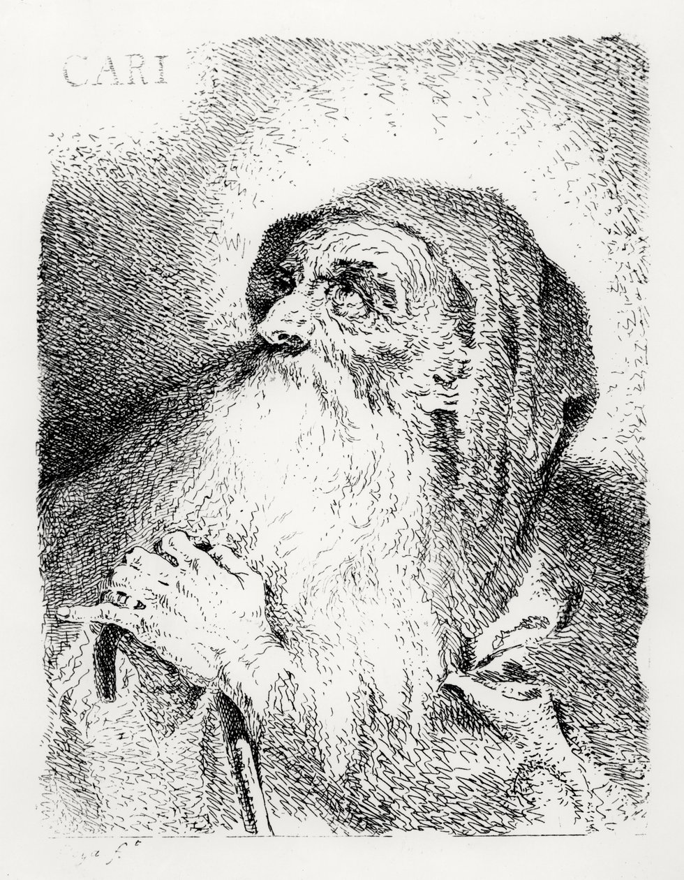 Munkki mietiskelyssä tekijältä Francisco de Goya