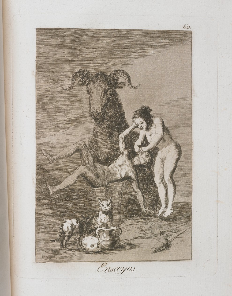 Lautanen teoksesta Los Caprichos, 1797-1798 tekijältä Francisco de Goya