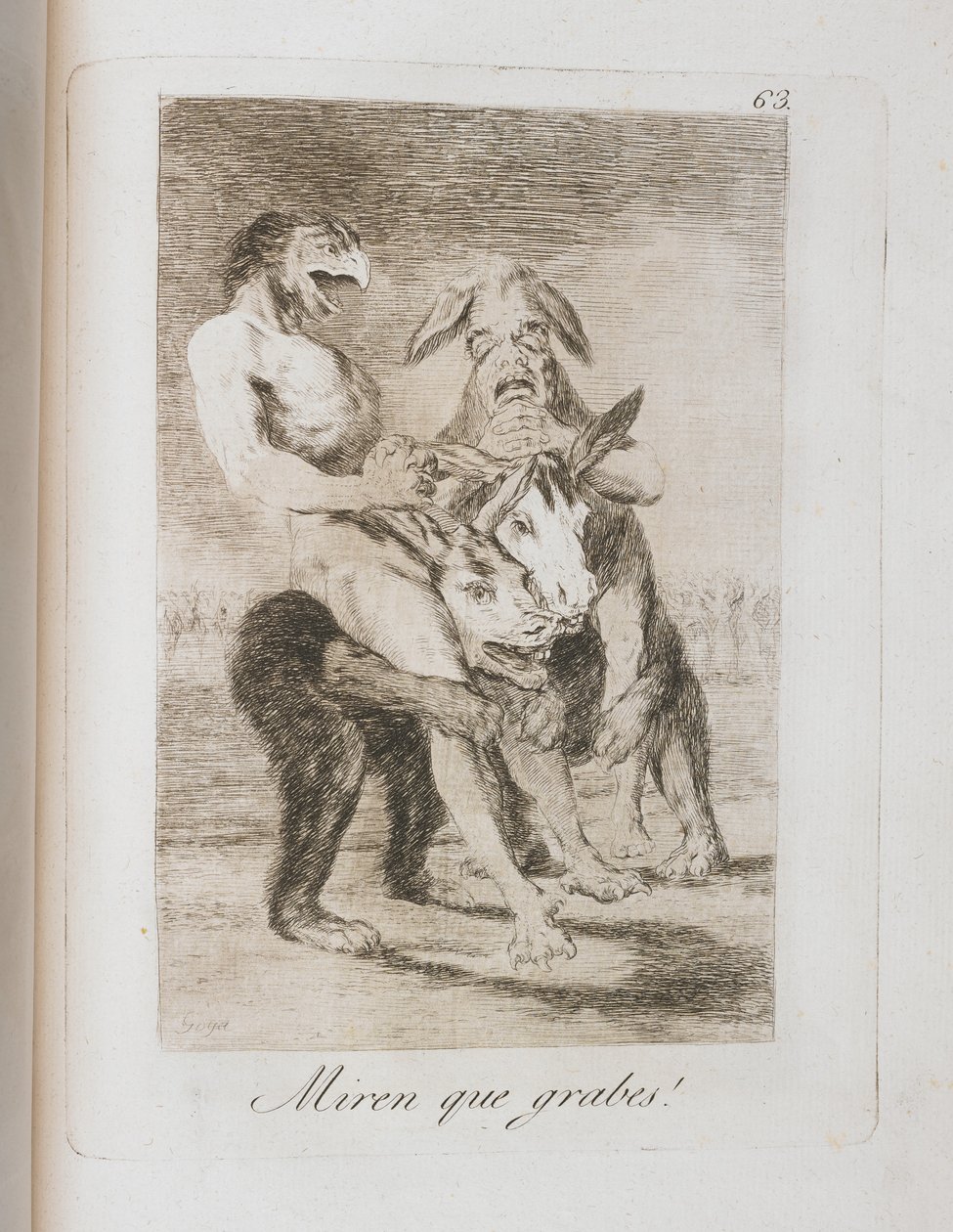 Lautanen teoksesta Los Caprichos, 1797-1798 tekijältä Francisco de Goya