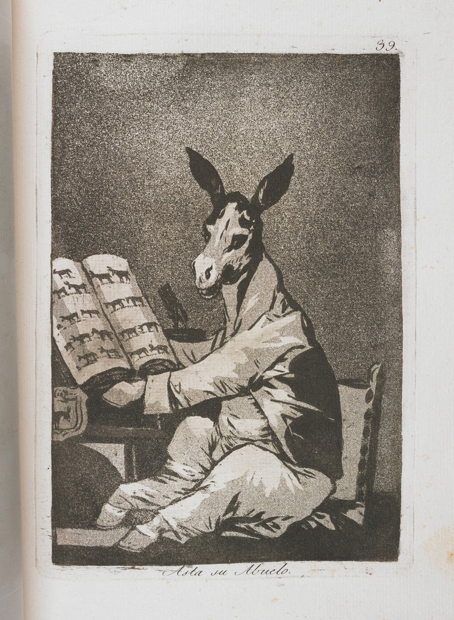 Lauta Los Caprichosista [Jopa hänen isoisänsä], 1797-1798 tekijältä Francisco de Goya