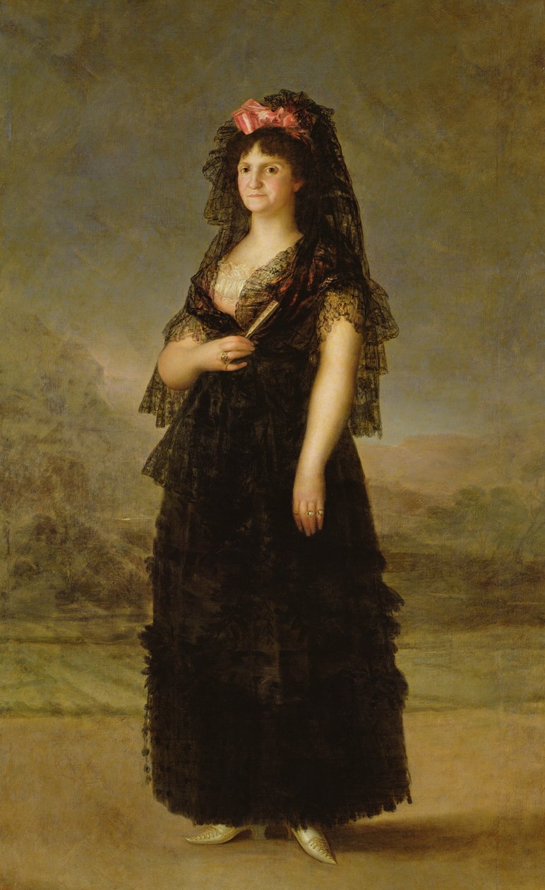 Kuningatar Maria Luisa (1751-1819) mantillassa, 1799 tekijältä Francisco de Goya