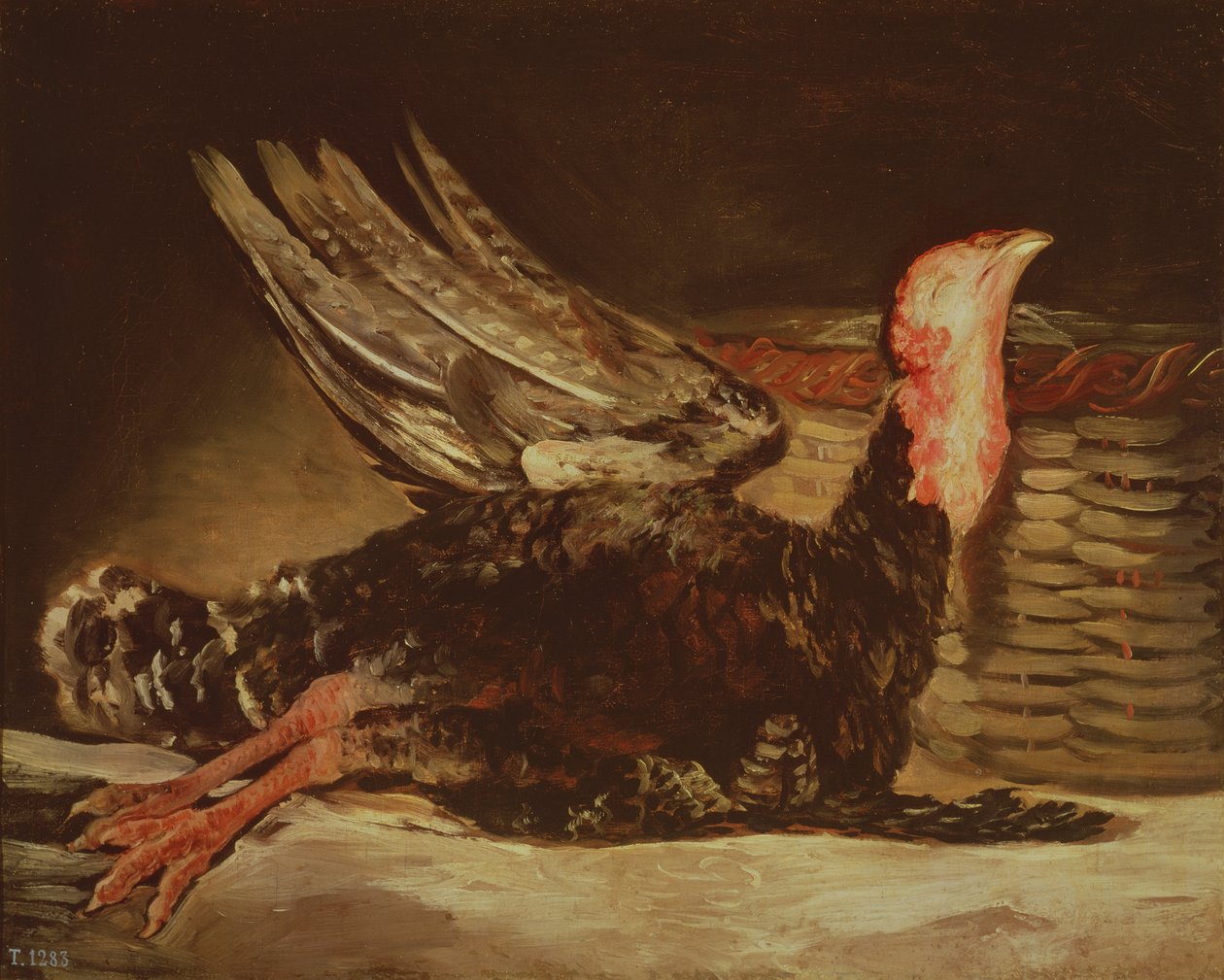 Kuolleen kalkkunan asetelma ja pajukori, 1806 tekijältä Francisco de Goya