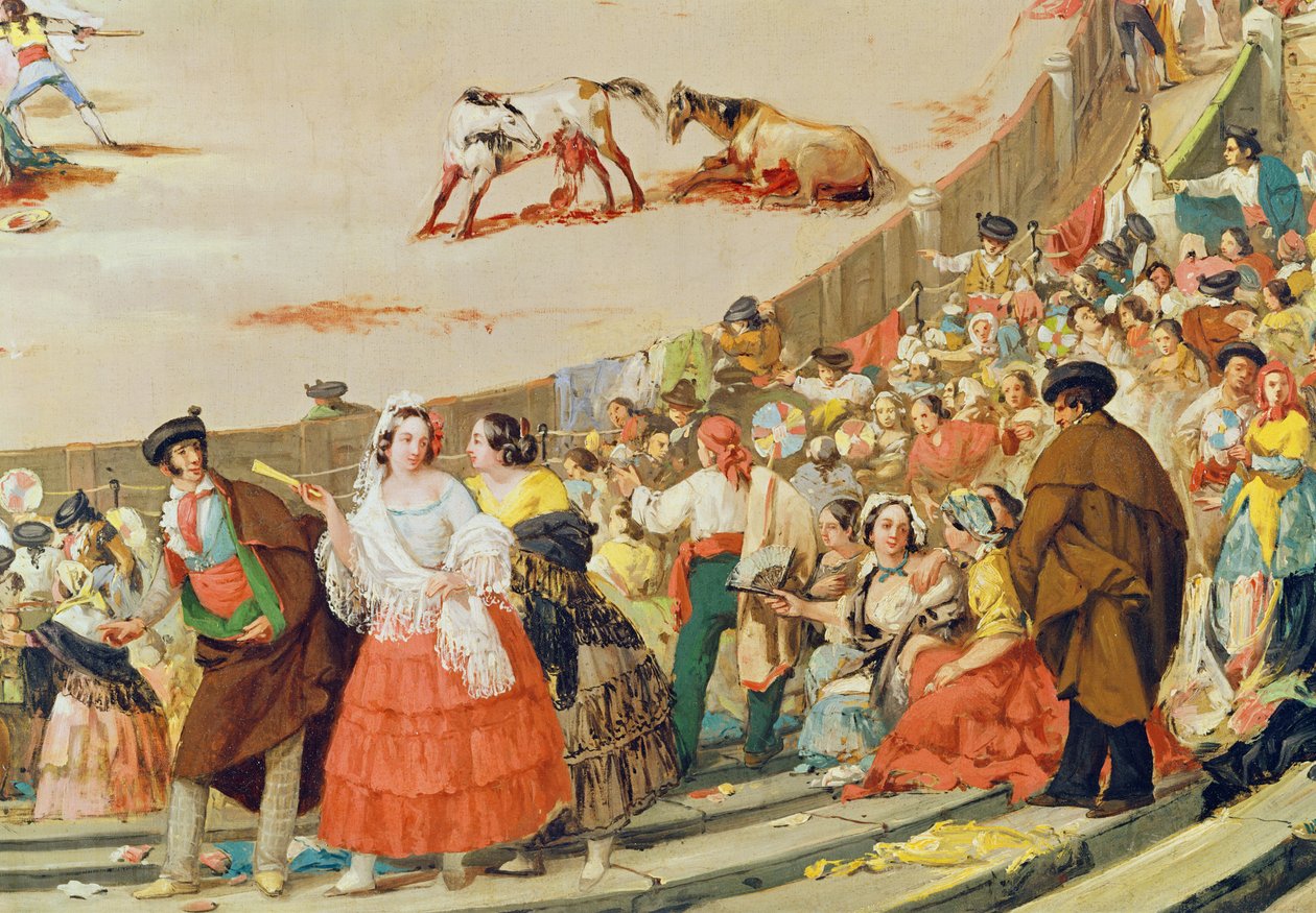 Härkätaistelu (etualalla oleva yksityiskohta) tekijältä Francisco de Goya