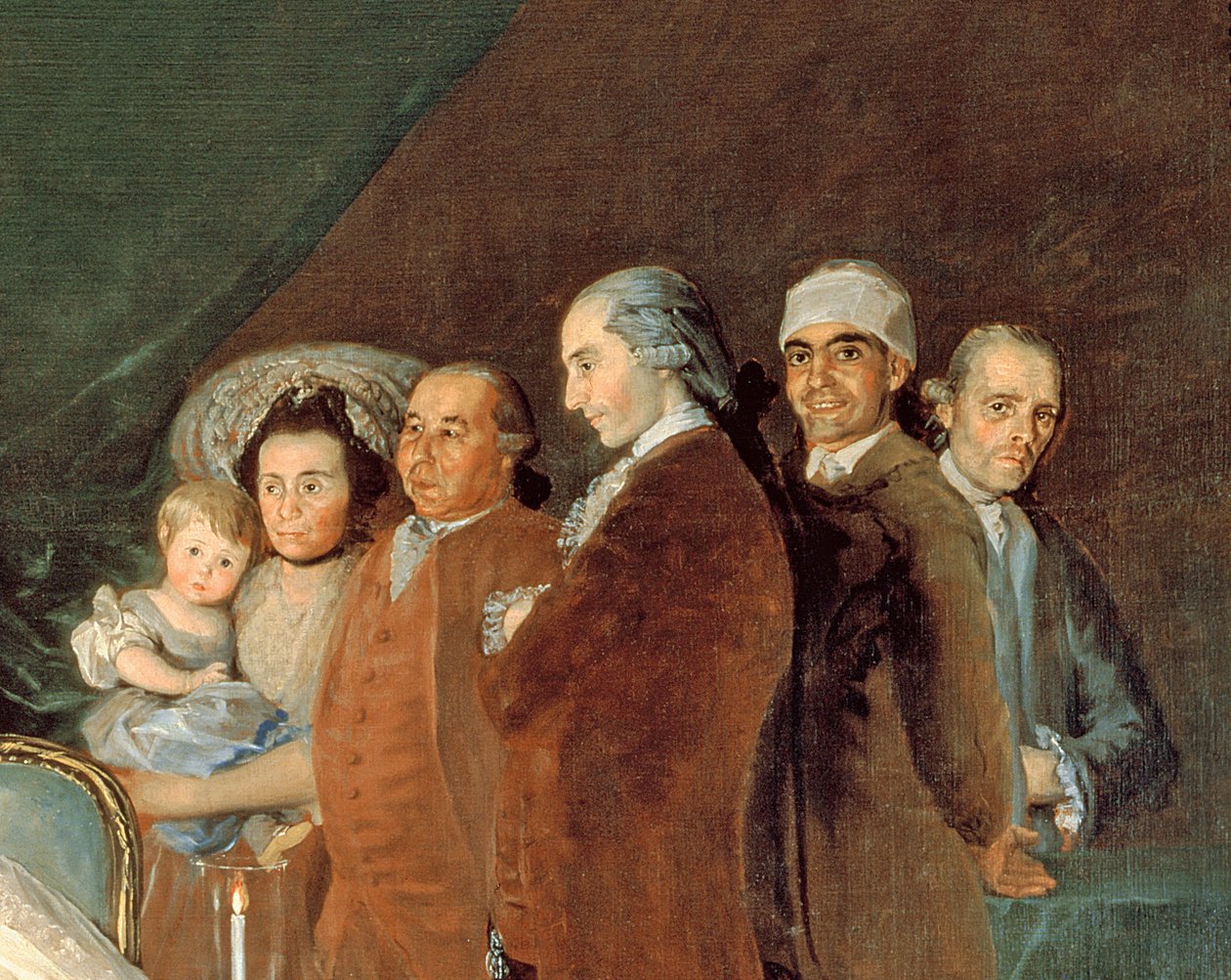 The Family of the Infante Don Luis de Borbon, 1783-84 öljy kankaalle yksityiskohta 214612 tekijältä Francisco de Goya