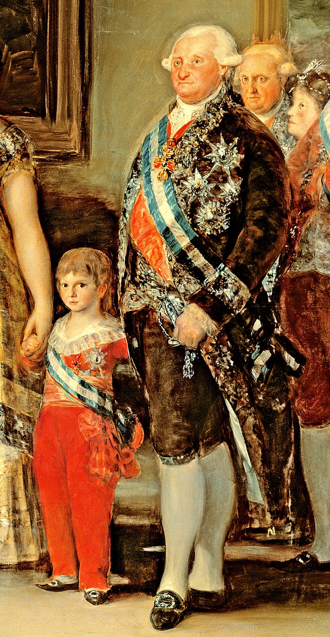 Espanjan kuningas ja kuningatar Kaarle IV ja Maria Luisa perheineen, 1800 (yksityiskohta 471) tekijältä Francisco de Goya