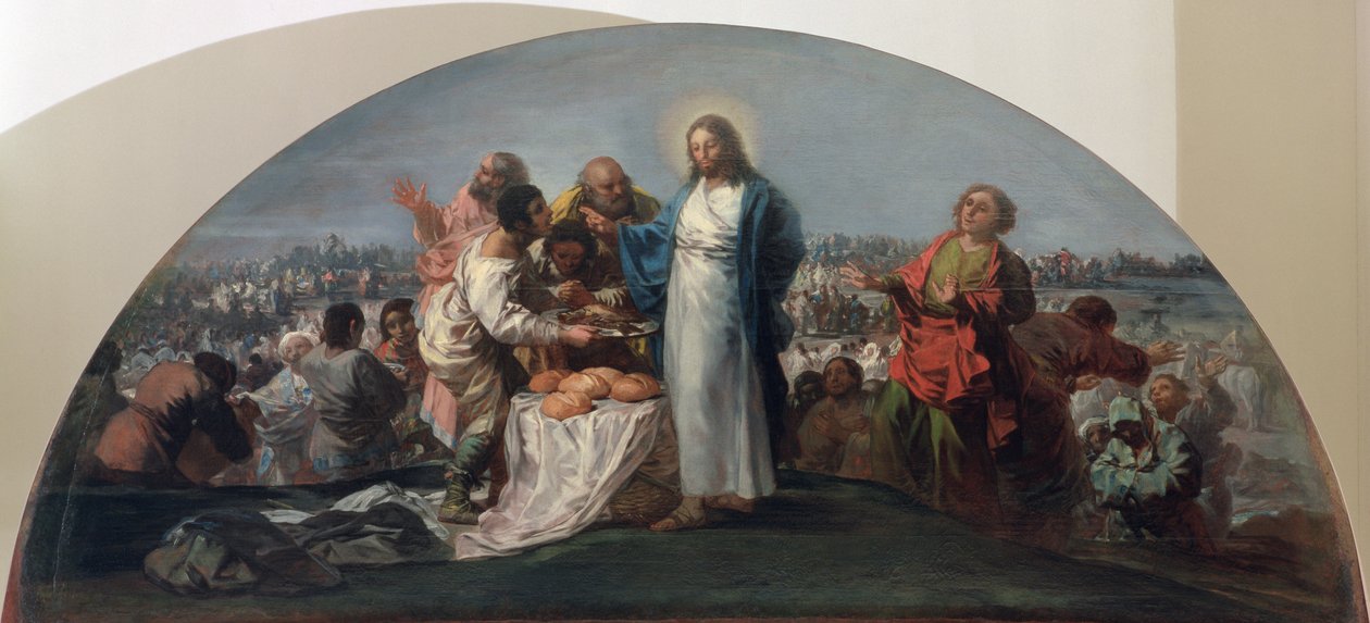 Leipien ja kalojen kertominen, 1795-96 tekijältä Francisco de Goya