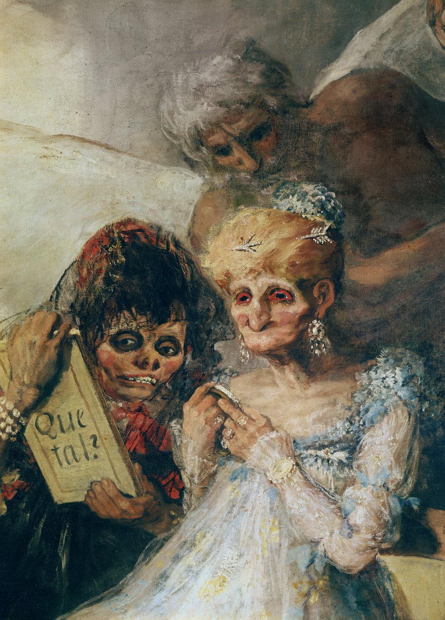 Vanhojen naisten kasvojen yksityiskohta, 1808-1812 öljy kankaalle tekijältä Francisco de Goya