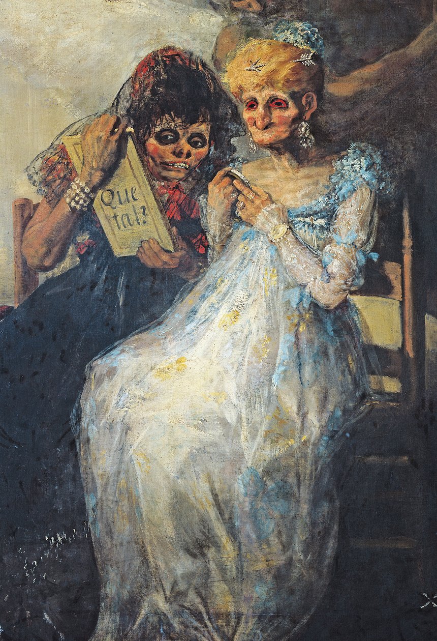 Vanhojen naisten aika, 1820 öljy kankaalle yksityiskohta kuvasta 16775 tekijältä Francisco de Goya