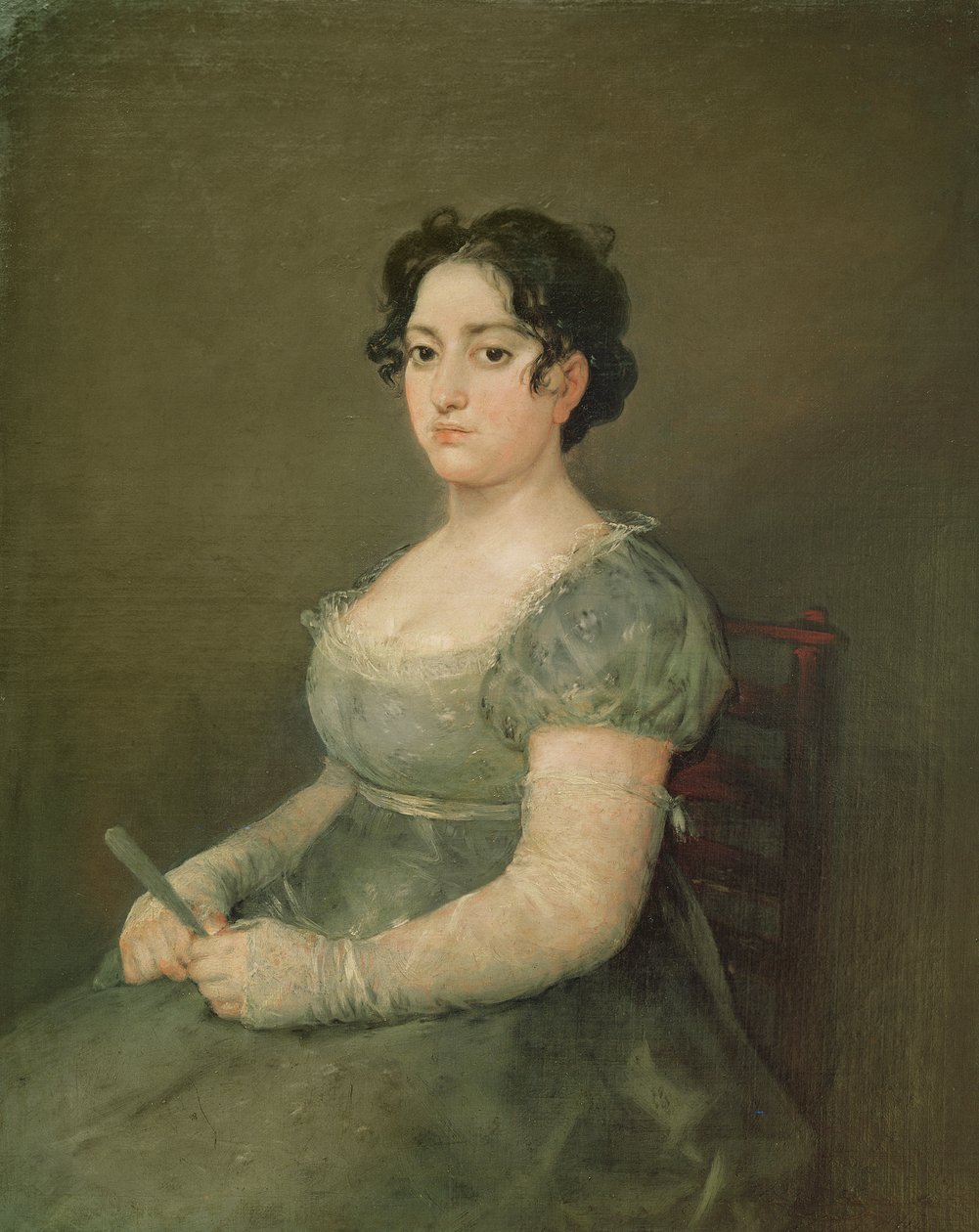 Nainen tuulettimen kanssa, n. 1805-06 tekijältä Francisco de Goya