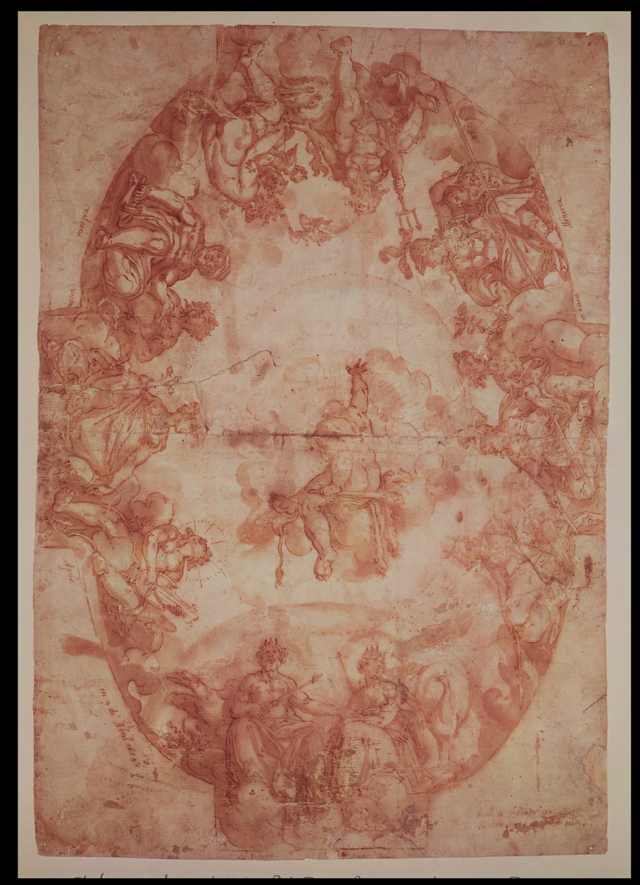 Tutkimus Casa de Pilatosin kattoa varten, Sevilla, 1604 (kynä ja muste ja pesu paperille) tekijältä Francisco Pacheco