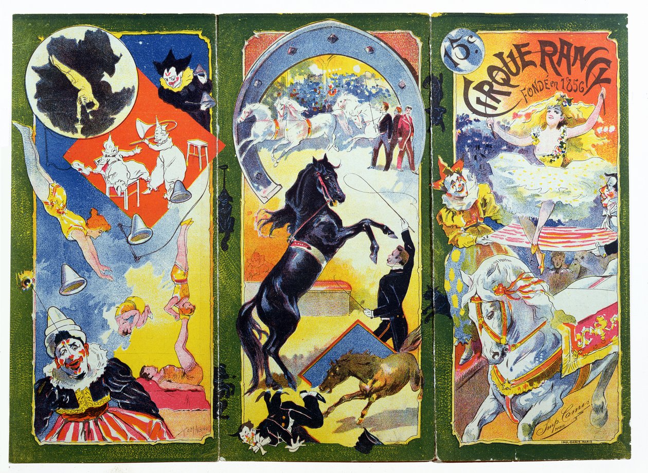 Vuonna 1856 perustetun "Cirque Rancy" -näyttämön ohjelma. tekijältä Francisco Tamagno