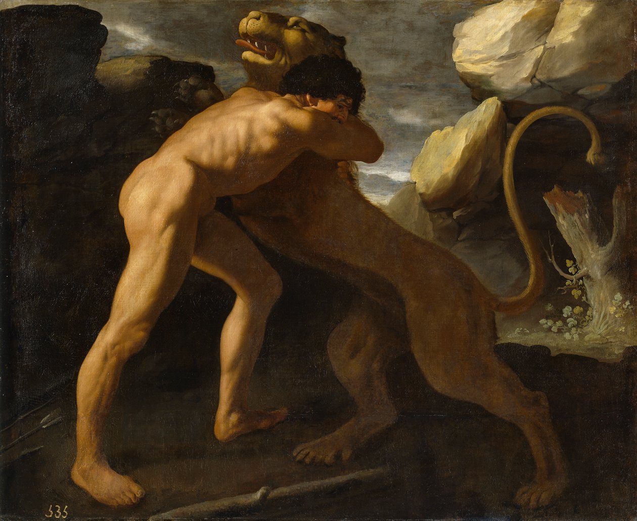 Hércules lucha con el león de Nemea tekijältä Francisco de Zurbaran