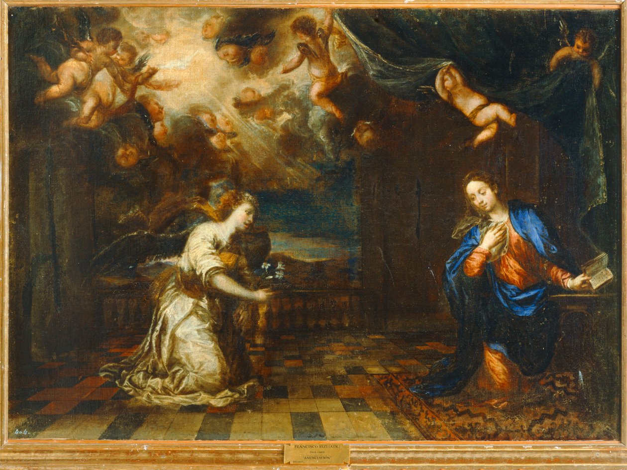 Annunciation (maalaus) tekijältä Francisco (1608 1685) Rizi