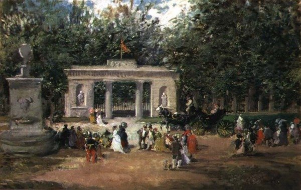 Madridin kasvitieteellisen puutarhan portti Prado-museosta tekijältä Francisco Domingo Marqués