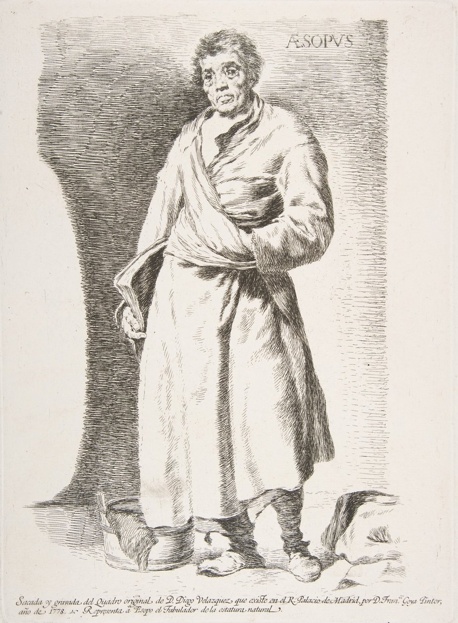 Aesop Aesopus, Etchingsistä Velazquezin jälkeen, 1778. tekijältä Francisco de Goya