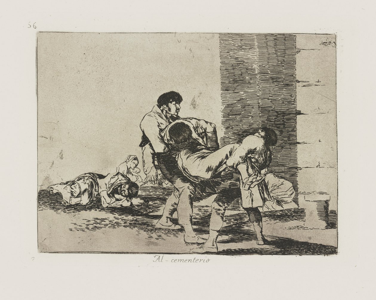 Hautausmaalle. (Hautausmaalle.), pl. 56 sarjasta The Disasters of War tekijältä Francisco de Goya