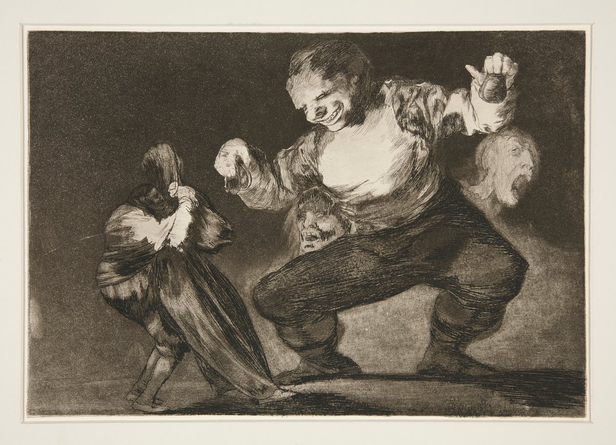 Bobalic?n (Simpleton), pl. 4 sarjasta Los proverbios tekijältä Francisco de Goya