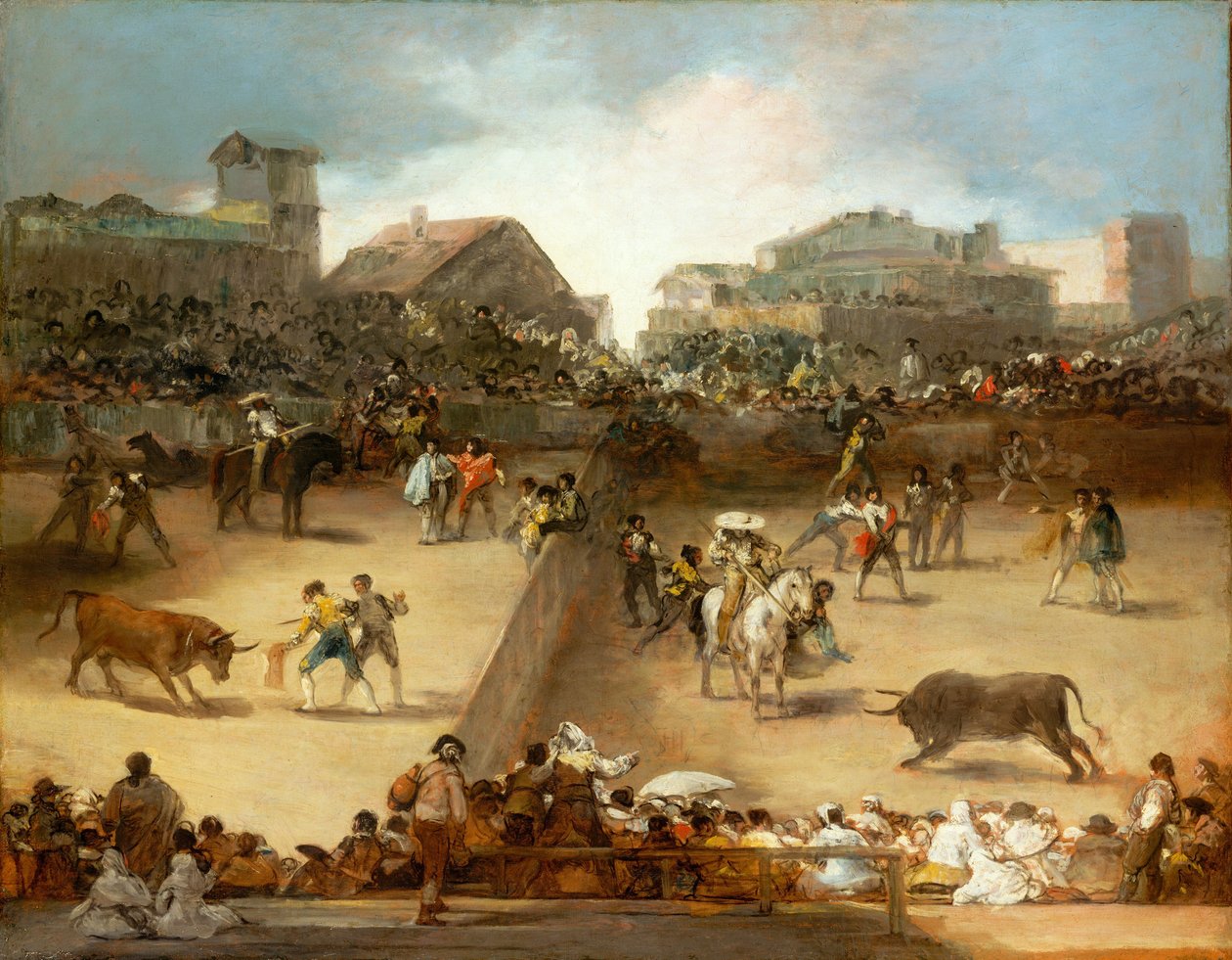 Härkätaistelu jaetussa kehässä. tekijältä Francisco de Goya