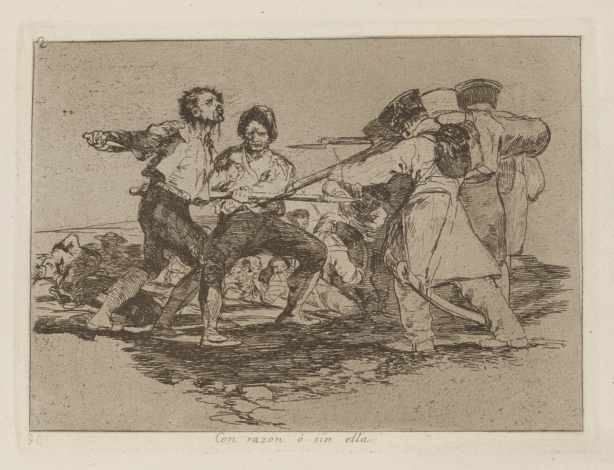Syyllä? ilman häntä (Oikein tai väärin), pl. 2 sarjasta The Disasters of War tekijältä Francisco de Goya