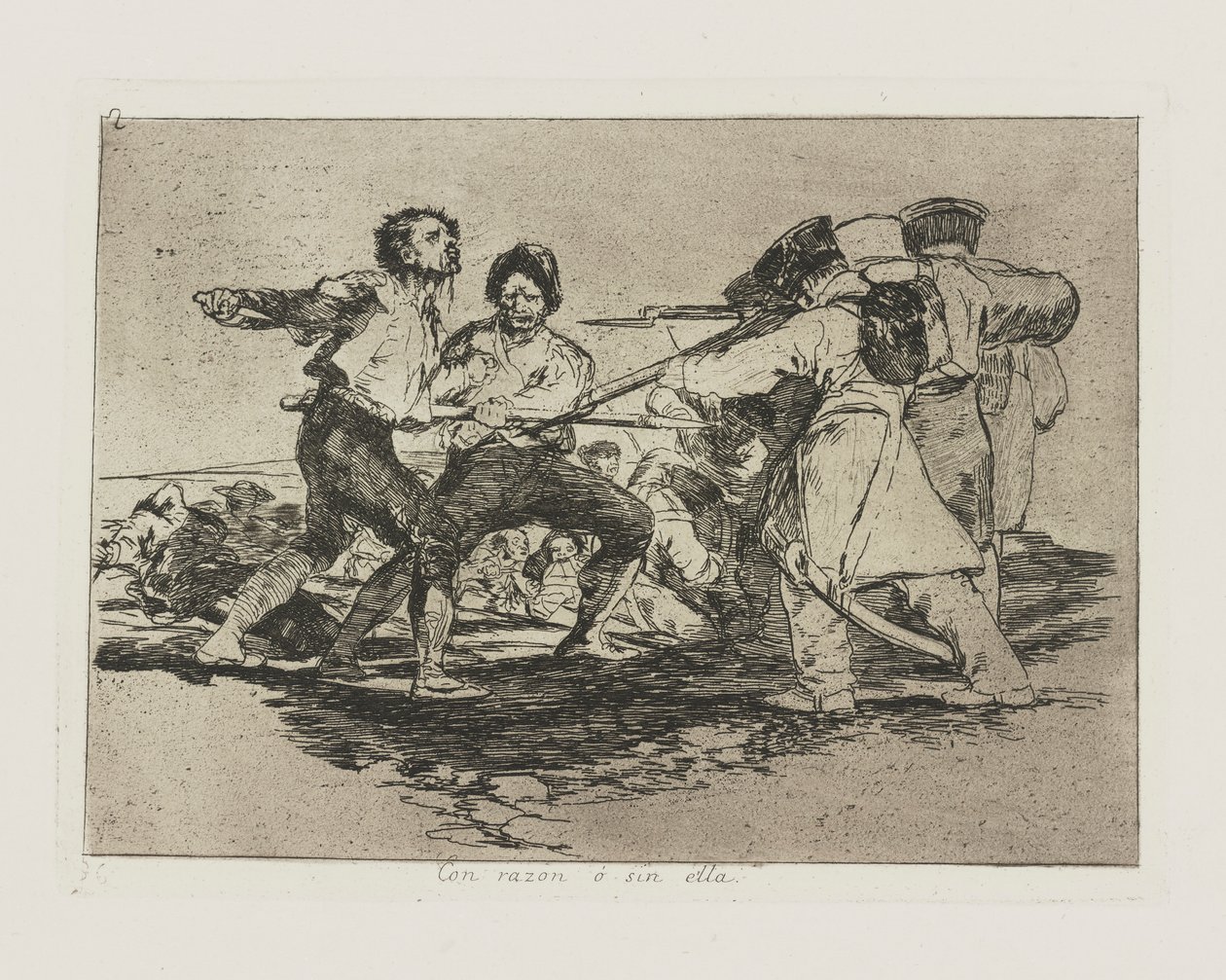 Syyllä? ilman häntä. (Oikein tai väärin.), pl. 2 sarjasta The Disasters of War tekijältä Francisco de Goya