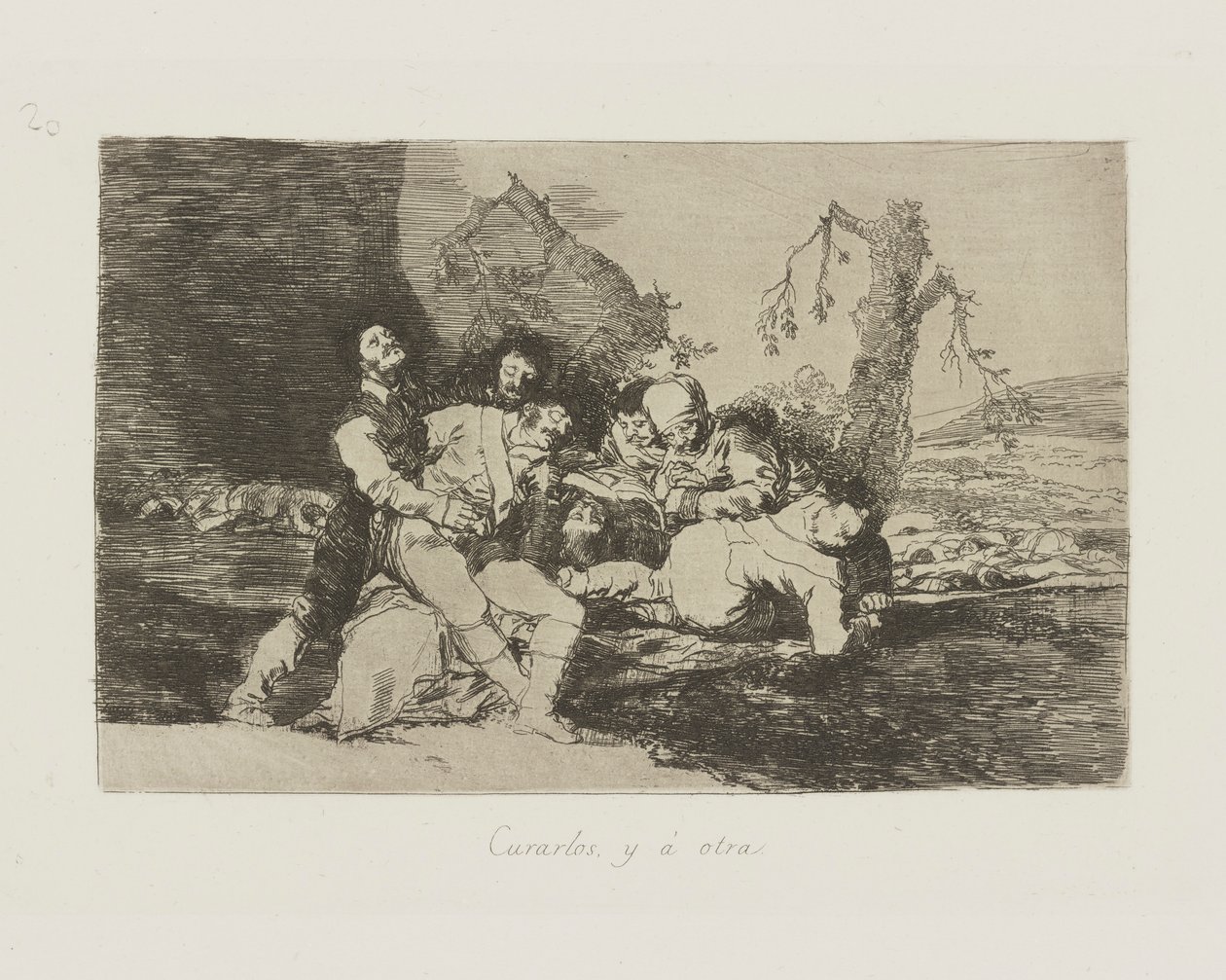 Paranna ne ja ? toinen. (Get Them Well, and to the next.), pl. 20 sarjasta The Disasters of War tekijältä Francisco de Goya