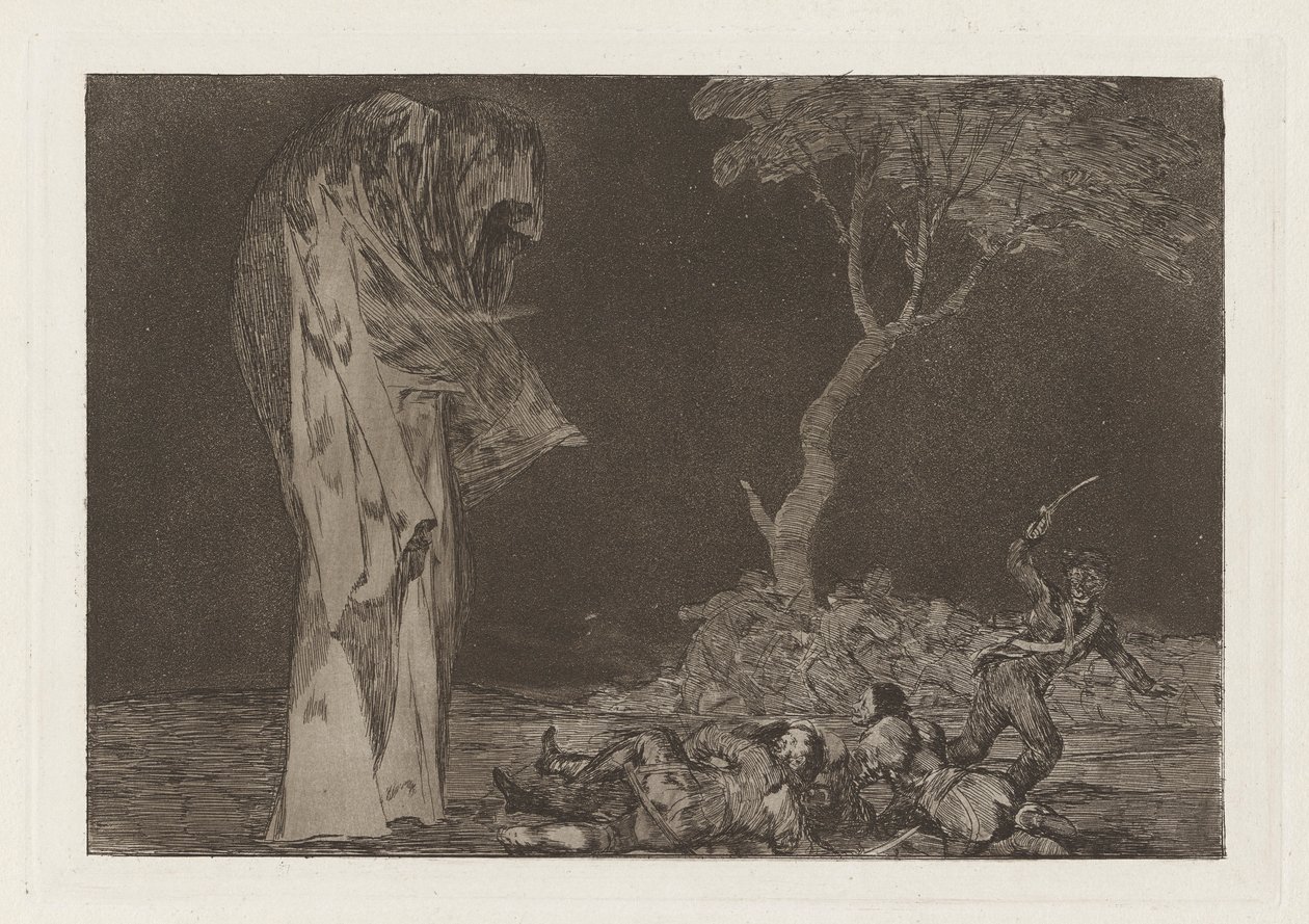 Nonsense of pelko (Folly of Fear), joka tunnetaan myös nimellä Do Not Lose Honor Through Fear, sarjasta Los disparates (Los proverbios) tekijältä Francisco de Goya