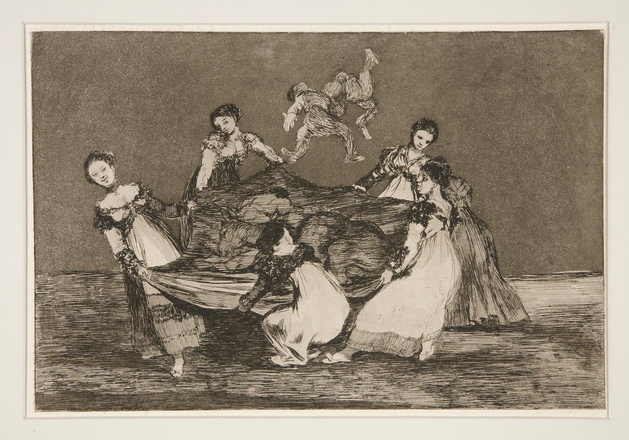 Erilainen femenino (Feminine Folly), pl. 1 sarjasta Los proverbios tekijältä Francisco de Goya